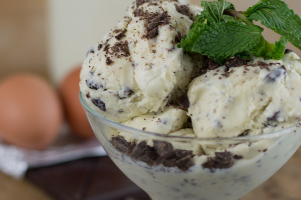 Fresh Mint Ice Cream with Chocolate Chips