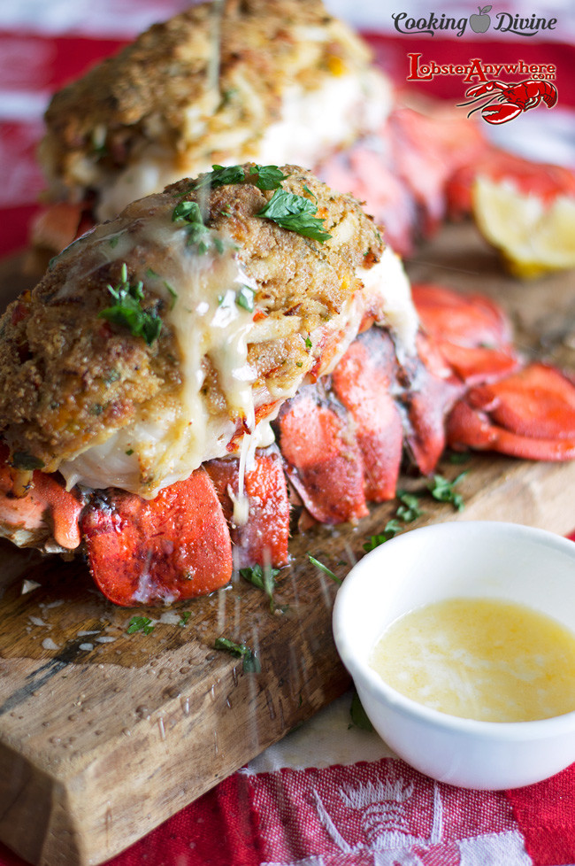 Crab and Bacon Stuffed Lobster Tails