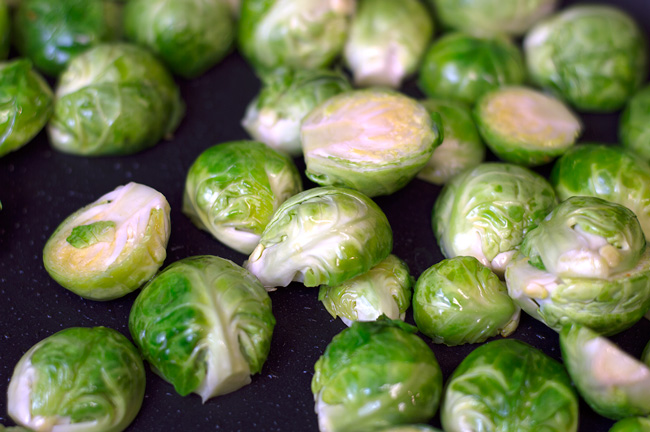 Sauteing-Brussels-Sprouts