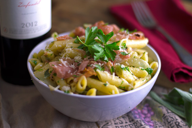 Penne-Pasta-with-Butter-and-Prosciutto