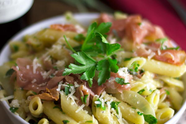 Sage-Butter-Penne-Pasta-with-Prosciutto
