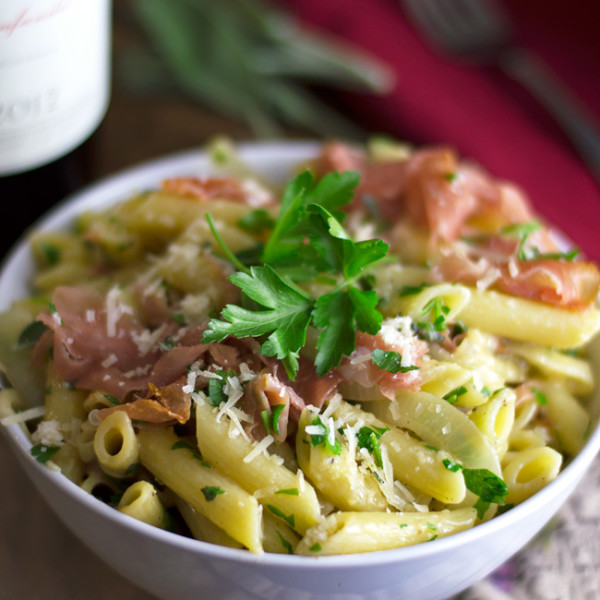 Sage-Butter-Penne-Pasta-with-Prosciutto