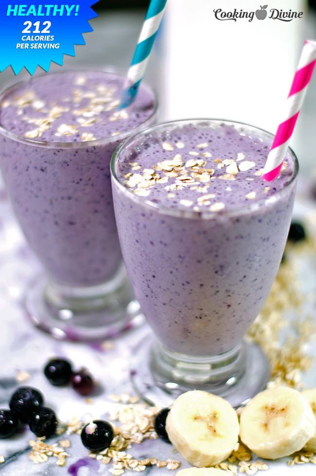 Blueberry Banana Oatmeal Smoothie (Healthy) Cooking Divine