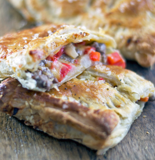 Philly Cheesesteak Puff Pastry Pockets