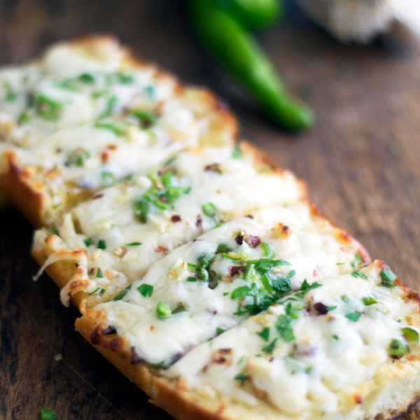 Spicy and Cheesy Italian Long Hot Garlic Bread