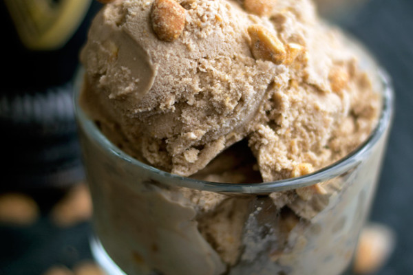 Chocolate Guinness Stout Ice Cream with Honey Roasted Peanuts