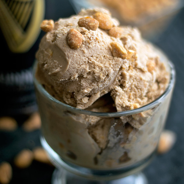Chocolate Guinness Stout Ice Cream with Honey Roasted Peanuts
