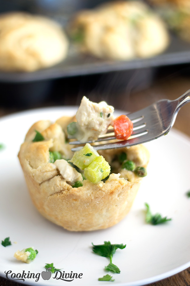 Muffin Tin Chicken Pot Pie with Savory Duck Fat Crust