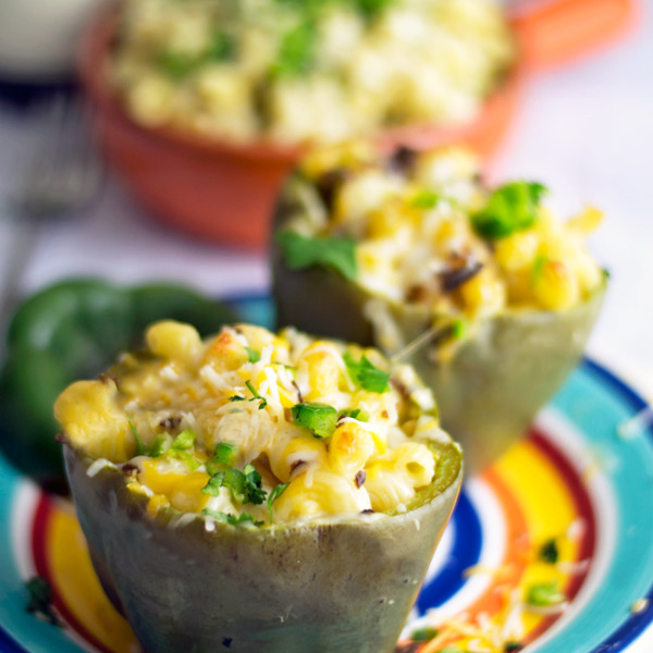 Mexican Mac and Cheese Stuffed Bell Peppers