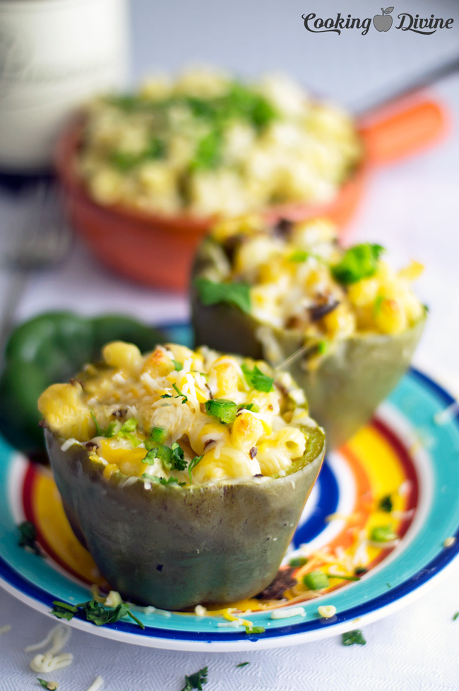 Mexican Mac and Cheese Stuffed Bell Peppers
